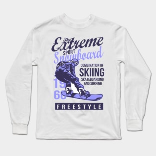 Vector illustration of snowboarding. Long Sleeve T-Shirt